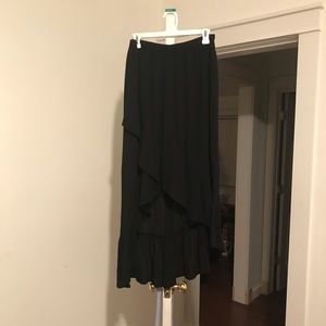 A new day ruffle high low black skirt size M